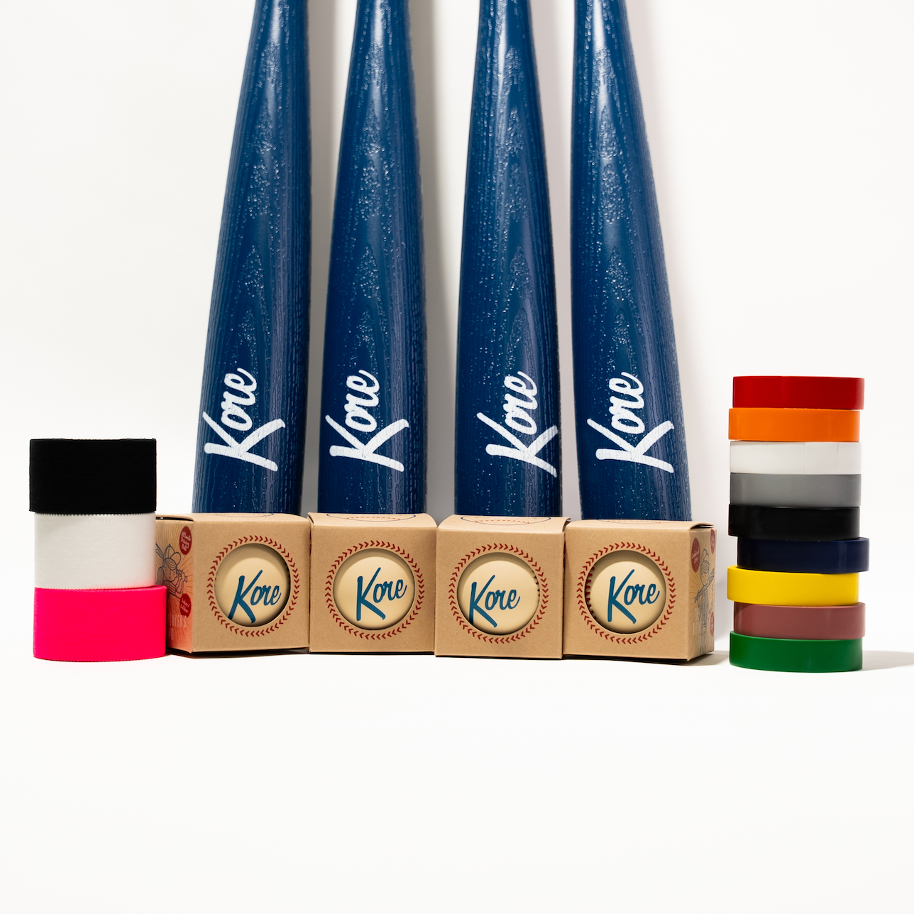 Kore Custom Bat Kit 4 Bats 4 Kore Baseballs & Tape for Personalization