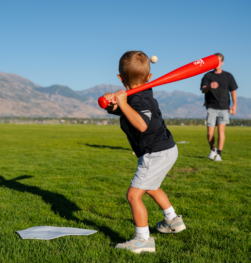 27" Red Bat + Ball